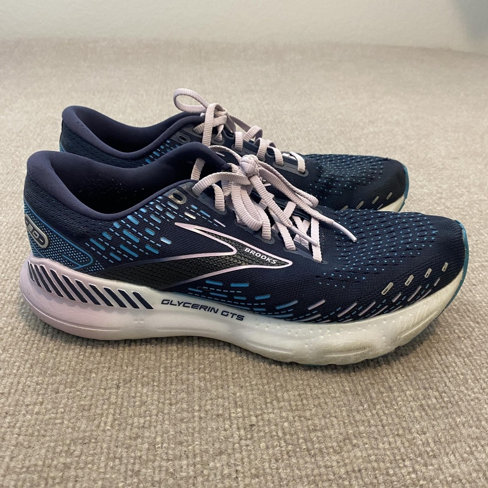Brooks Glycerin GTS 20 Running Shoes Womens Size 11 Blue Cushioned 1203701B499